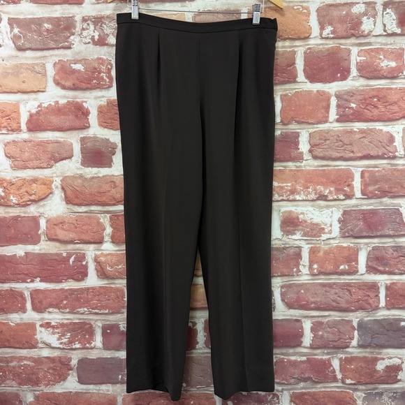Kasper Pants Women's 10P Dark Brown Dressy Slacks Office Career Work Trousers - Picture 1 of 8